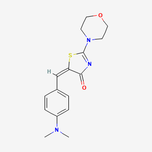 molecular formula C16H19N3O2S B5588822 5-[4-(dimethylamino)benzylidene]-2-(4-morpholinyl)-1,3-thiazol-4(5H)-one 