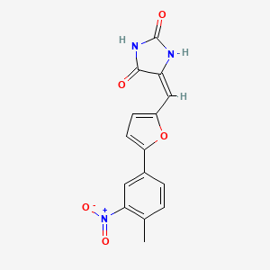 molecular formula C15H11N3O5 B5588865 5-{[5-(4-methyl-3-nitrophenyl)-2-furyl]methylene}-2,4-imidazolidinedione 