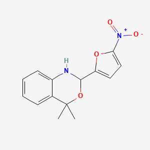 molecular formula C14H14N2O4 B5588869 4,4-dimethyl-2-(5-nitro-2-furyl)-1,4-dihydro-2H-3,1-benzoxazine 