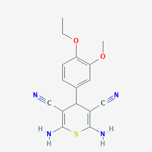 molecular formula C16H16N4O2S B5588897 2,6-diamino-4-(4-ethoxy-3-methoxyphenyl)-4H-thiopyran-3,5-dicarbonitrile 