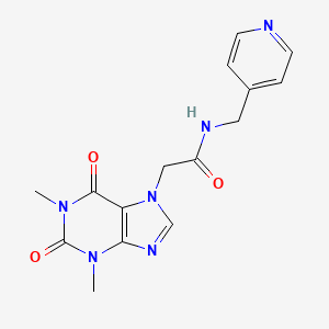 molecular formula C15H16N6O3 B5588919 2-(1,3-二甲基-2,6-二氧代-1,2,3,6-四氢-7H-嘌呤-7-基)-N-(4-吡啶基甲基)乙酰胺 