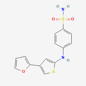 molecular formula C14H12N2O3S2 B5588949 4-{[4-(2-furyl)-2-thienyl]amino}benzenesulfonamide 