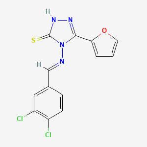 molecular formula C13H8Cl2N4OS B5588977 4-[(3,4-dichlorobenzylidene)amino]-5-(2-furyl)-4H-1,2,4-triazole-3-thiol 