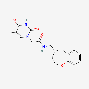 molecular formula C18H21N3O4 B5589018 2-(5-methyl-2,4-dioxo-3,4-dihydropyrimidin-1(2H)-yl)-N-(2,3,4,5-tetrahydro-1-benzoxepin-4-ylmethyl)acetamide 