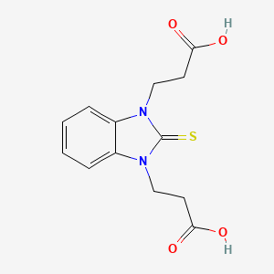 molecular formula C13H14N2O4S B5589032 3,3'-(2-thioxo-1H-benzimidazole-1,3(2H)-diyl)dipropanoic acid 