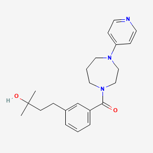 molecular formula C22H29N3O2 B5589062 2-methyl-4-(3-{[4-(4-pyridinyl)-1,4-diazepan-1-yl]carbonyl}phenyl)-2-butanol 