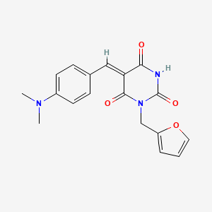 molecular formula C18H17N3O4 B5589101 5-[4-(dimethylamino)benzylidene]-1-(2-furylmethyl)-2,4,6(1H,3H,5H)-pyrimidinetrione 
