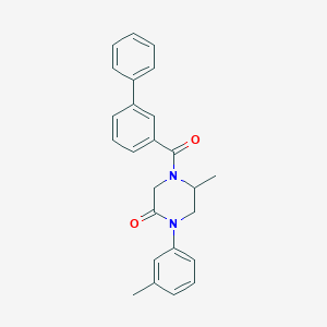 molecular formula C25H24N2O2 B5589107 4-(3-biphenylylcarbonyl)-5-methyl-1-(3-methylphenyl)-2-piperazinone 