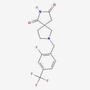 molecular formula C15H14F4N2O2 B5589120 7-[2-fluoro-4-(trifluoromethyl)benzyl]-2,7-diazaspiro[4.4]nonane-1,3-dione 