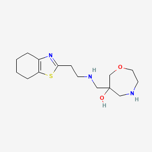 molecular formula C15H25N3O2S B5589162 6-({[2-(4,5,6,7-tetrahydro-1,3-benzothiazol-2-yl)ethyl]amino}methyl)-1,4-oxazepan-6-ol dihydrochloride 
