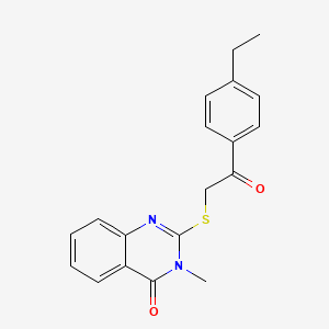 molecular formula C19H18N2O2S B5589167 2-{[2-(4-ethylphenyl)-2-oxoethyl]thio}-3-methyl-4(3H)-quinazolinone 