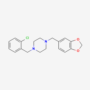 molecular formula C19H21ClN2O2 B5589172 1-(1,3-benzodioxol-5-ylmethyl)-4-(2-chlorobenzyl)piperazine 