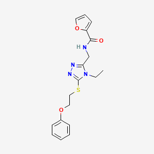 molecular formula C18H20N4O3S B5589177 N-({4-ethyl-5-[(2-phenoxyethyl)thio]-4H-1,2,4-triazol-3-yl}methyl)-2-furamide 