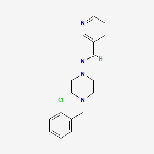 molecular formula C17H19ClN4 B5589182 4-(2-chlorobenzyl)-N-(3-pyridinylmethylene)-1-piperazinamine 