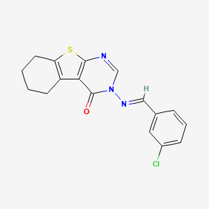 molecular formula C17H14ClN3OS B5589188 3-[(3-chlorobenzylidene)amino]-5,6,7,8-tetrahydro[1]benzothieno[2,3-d]pyrimidin-4(3H)-one 