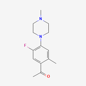 molecular formula C14H19FN2O B5589220 1-[5-fluoro-2-methyl-4-(4-methyl-1-piperazinyl)phenyl]ethanone 