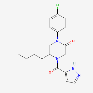 molecular formula C18H21ClN4O2 B5589233 5-butyl-1-(4-chlorophenyl)-4-(1H-pyrazol-3-ylcarbonyl)-2-piperazinone 