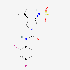 molecular formula C15H21F2N3O3S B5589234 (3R*,4S*)-N-(2,4-difluorophenyl)-3-isopropyl-4-[(methylsulfonyl)amino]-1-pyrrolidinecarboxamide 