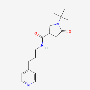 1-tert-butyl-5-oxo-N-[3-(4-pyridinyl)propyl]-3-pyrrolidinecarboxamide