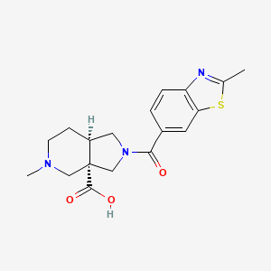 molecular formula C18H21N3O3S B5589274 (3aS*,7aR*)-5-methyl-2-[(2-methyl-1,3-benzothiazol-6-yl)carbonyl]octahydro-3aH-pyrrolo[3,4-c]pyridine-3a-carboxylic acid 