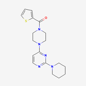 molecular formula C18H23N5OS B5589285 2-(1-piperidinyl)-4-[4-(2-thienylcarbonyl)-1-piperazinyl]pyrimidine 