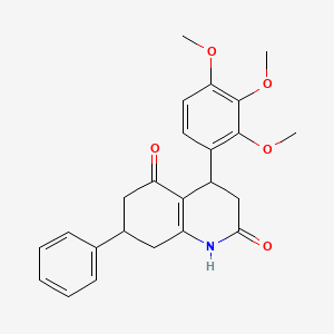 molecular formula C24H25NO5 B5589302 7-phenyl-4-(2,3,4-trimethoxyphenyl)-4,6,7,8-tetrahydro-2,5(1H,3H)-quinolinedione 
