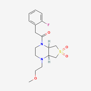 molecular formula C17H23FN2O4S B5589318 (4aS*,7aR*)-1-[(2-fluorophenyl)acetyl]-4-(2-methoxyethyl)octahydrothieno[3,4-b]pyrazine 6,6-dioxide 