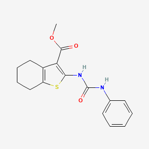 molecular formula C17H18N2O3S B5589322 2-[(苯甲酰氨基)氨基]-4,5,6,7-四氢-1-苯并噻吩-3-羧酸甲酯 