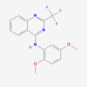 molecular formula C17H14F3N3O2 B5589332 N-(2,5-dimethoxyphenyl)-2-(trifluoromethyl)-4-quinazolinamine 