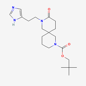 molecular formula C20H32N4O3 B5589345 2,2-dimethylpropyl 8-[2-(1H-imidazol-4-yl)ethyl]-9-oxo-2,8-diazaspiro[5.5]undecane-2-carboxylate 