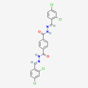 molecular formula C22H14Cl4N4O2 B5589375 N'~1~,N'~4~-bis(2,4-dichlorobenzylidene)terephthalohydrazide 