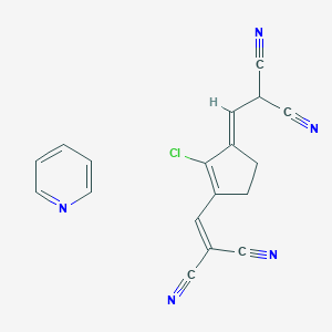 molecular formula C18H12ClN5 B055894 2-[[(3E)-2-chloro-3-(2,2-dicyanoethylidene)-1-cyclopentenyl]methylidene]propanedinitrile; pyridine CAS No. 124522-11-8