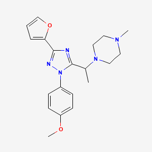 molecular formula C20H25N5O2 B5589431 1-{1-[3-(2-呋喃基)-1-(4-甲氧基苯基)-1H-1,2,4-三唑-5-基]乙基}-4-甲基哌嗪 