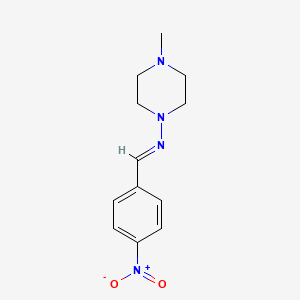 molecular formula C12H16N4O2 B5589438 4-methyl-N-(4-nitrobenzylidene)-1-piperazinamine 