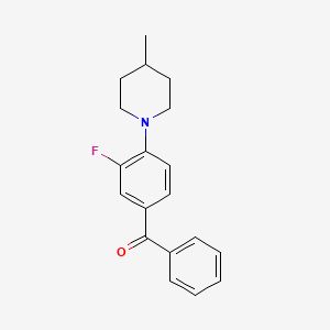 molecular formula C19H20FNO B5589441 3-氟-4-(4-甲基-1-哌啶基)苯基(苯基)甲酮 