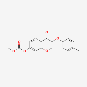 molecular formula C18H14O6 B5589452 methyl 3-(4-methylphenoxy)-4-oxo-4H-chromen-7-yl carbonate 