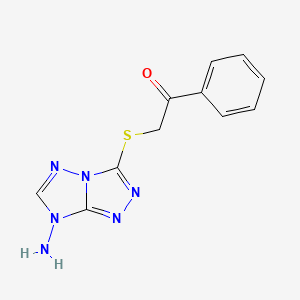 molecular formula C11H10N6OS B5589469 2-[(7-amino-7H-[1,2,4]triazolo[4,3-b][1,2,4]triazol-3-yl)thio]-1-phenylethanone 