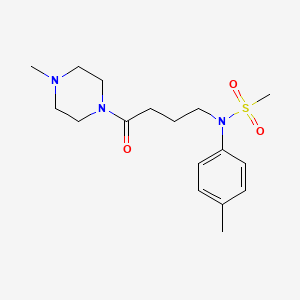 molecular formula C17H27N3O3S B5589504 N-(4-methylphenyl)-N-[4-(4-methyl-1-piperazinyl)-4-oxobutyl]methanesulfonamide 