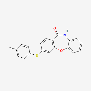 molecular formula C20H15NO2S B5589512 3-[(4-methylphenyl)thio]dibenzo[b,f][1,4]oxazepin-11(10H)-one 