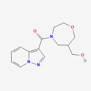 molecular formula C14H17N3O3 B5589530 [4-(pyrazolo[1,5-a]pyridin-3-ylcarbonyl)-1,4-oxazepan-6-yl]methanol 