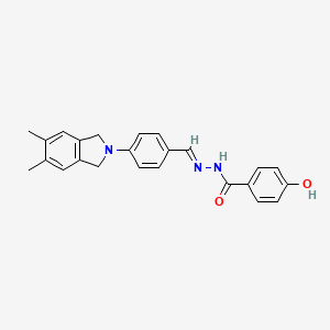 molecular formula C24H23N3O2 B5589538 N'-[4-(5,6-dimethyl-1,3-dihydro-2H-isoindol-2-yl)benzylidene]-4-hydroxybenzohydrazide 