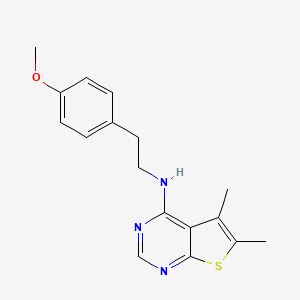 molecular formula C17H19N3OS B5589583 N-[2-(4-methoxyphenyl)ethyl]-5,6-dimethylthieno[2,3-d]pyrimidin-4-amine 