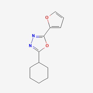 molecular formula C12H14N2O2 B5589647 2-cyclohexyl-5-(2-furyl)-1,3,4-oxadiazole 