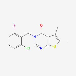 molecular formula C15H12ClFN2OS B5589661 3-(2-chloro-6-fluorobenzyl)-5,6-dimethylthieno[2,3-d]pyrimidin-4(3H)-one 