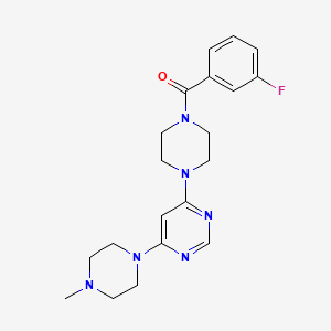 molecular formula C20H25FN6O B5589691 4-[4-(3-fluorobenzoyl)-1-piperazinyl]-6-(4-methyl-1-piperazinyl)pyrimidine 