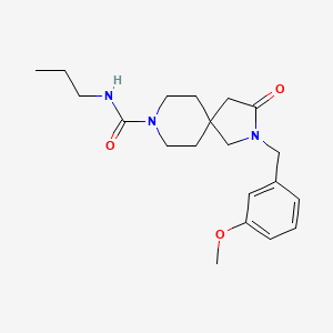 molecular formula C20H29N3O3 B5589695 2-(3-methoxybenzyl)-3-oxo-N-propyl-2,8-diazaspiro[4.5]decane-8-carboxamide 