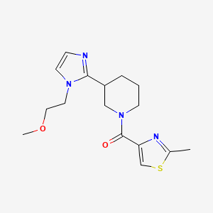 molecular formula C16H22N4O2S B5589738 3-[1-(2-methoxyethyl)-1H-imidazol-2-yl]-1-[(2-methyl-1,3-thiazol-4-yl)carbonyl]piperidine 