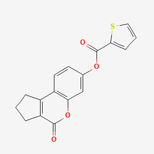 molecular formula C17H12O4S B5589744 4-oxo-1,2,3,4-tetrahydrocyclopenta[c]chromen-7-yl 2-thiophenecarboxylate 