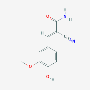 molecular formula C11H10N2O3 B5589747 2-氰基-3-(4-羟基-3-甲氧基苯基)丙烯酰胺 