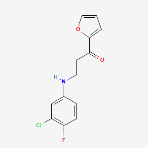 molecular formula C13H11ClFNO2 B5589753 3-[(3-chloro-4-fluorophenyl)amino]-1-(2-furyl)-1-propanone 